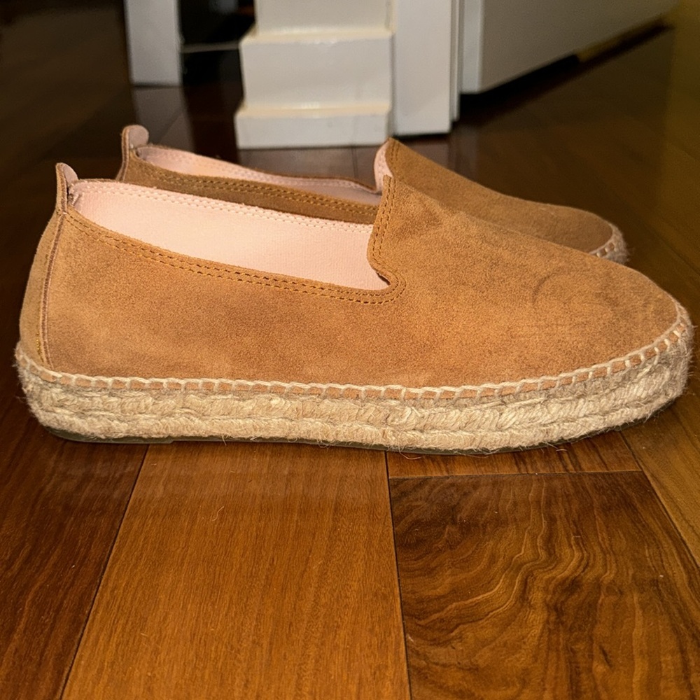 NWOT Manebi Cuero Burnt Orange Suede Platform Espadrilles 39 / 9